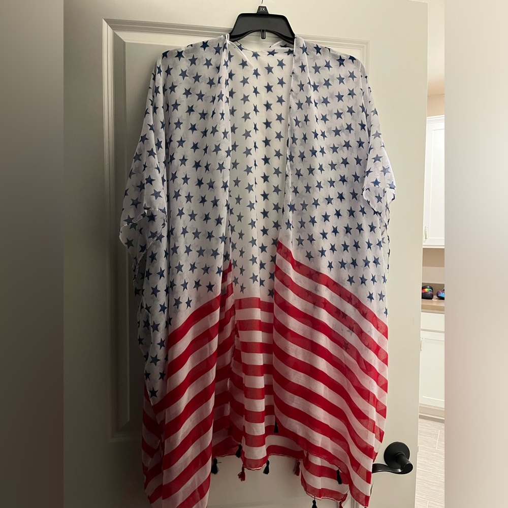 Women’s Flag Bathing Swim Suit Coverup Cover-up New Sheer lightweight packable